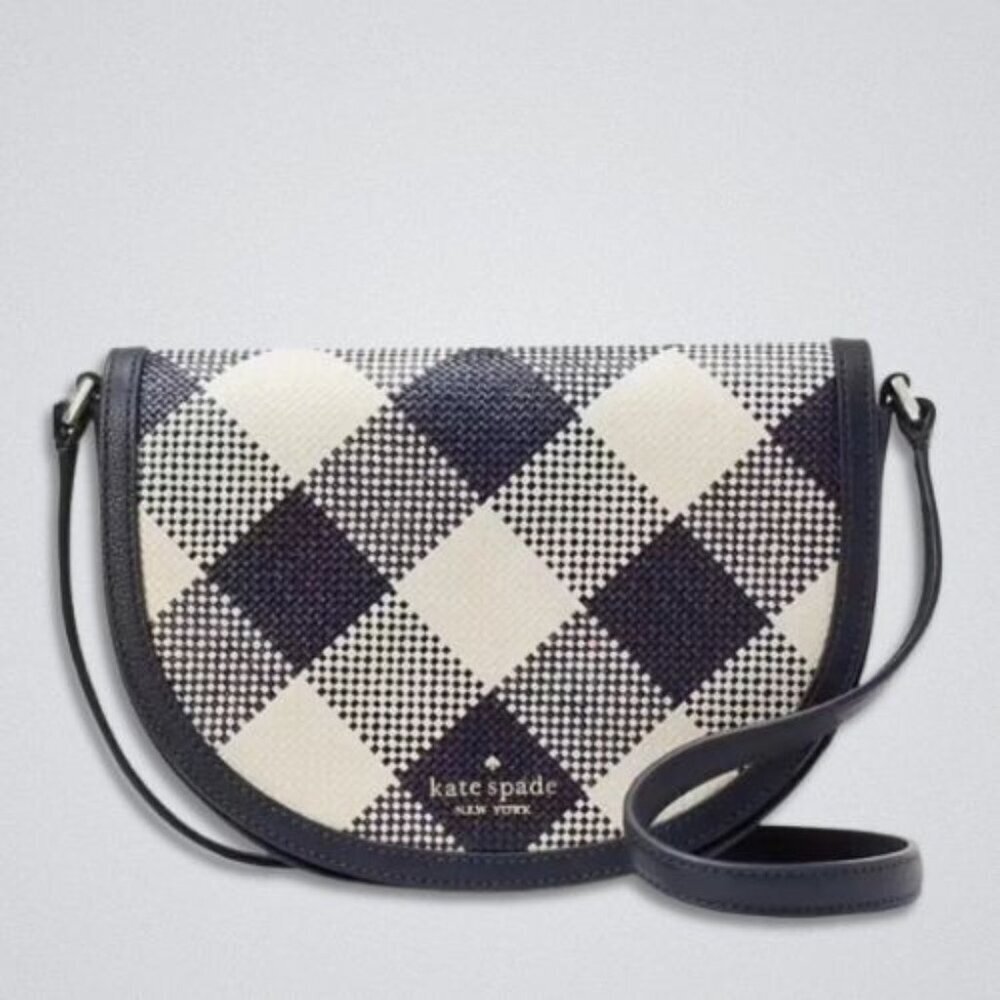 kate spade Black and Cream Check Crossbody Bag